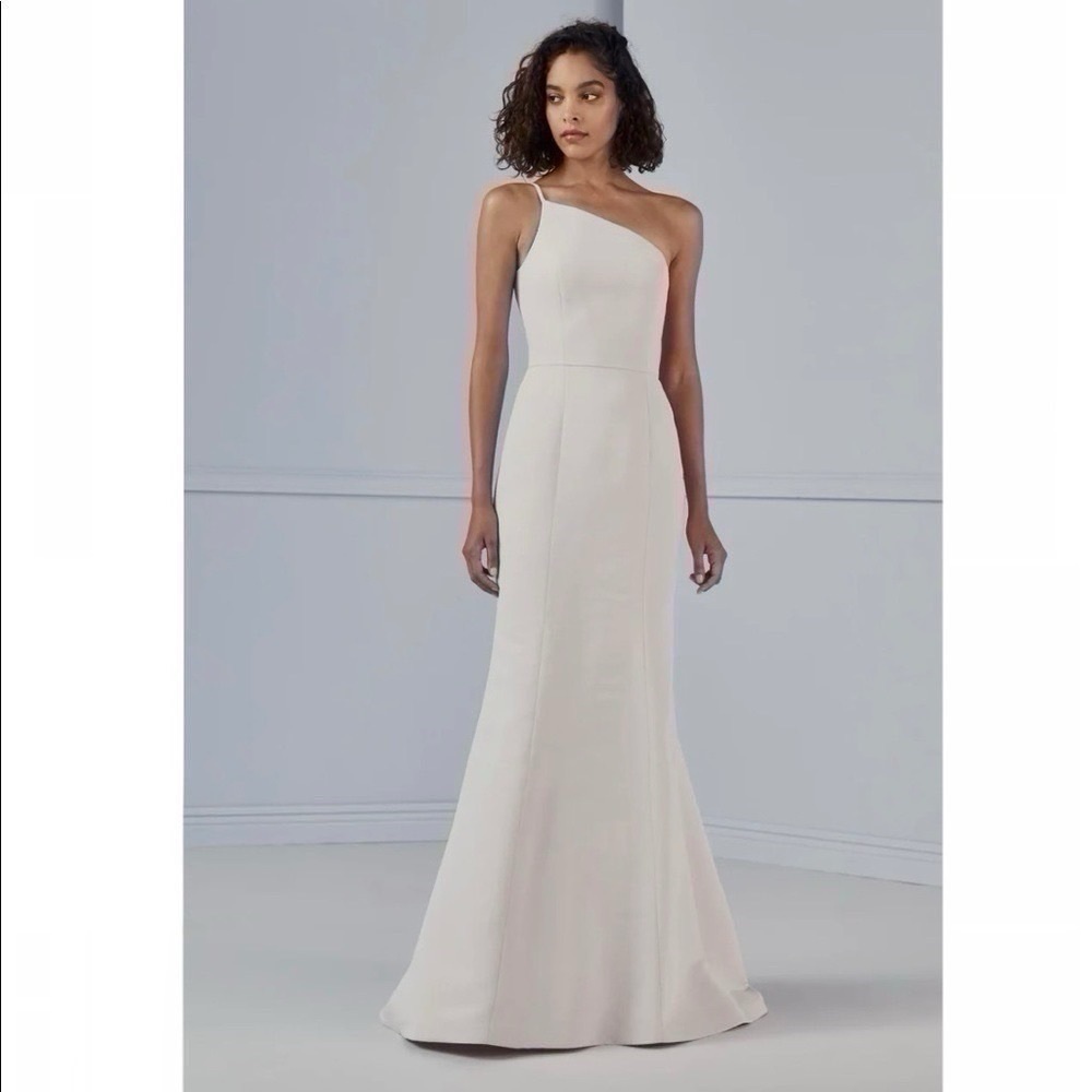 NEW Amsale Dress Cecilia Platinum Sleeveless